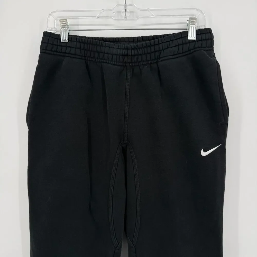 VTG y2k Men's Black Nike Sportswear Active Fleece Sweatpants Joggers Sz S 826425